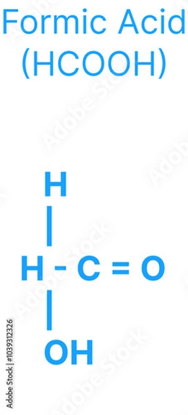 Fototapeta Formic Acid (HCOOH) Molecular Structure for Chemistry