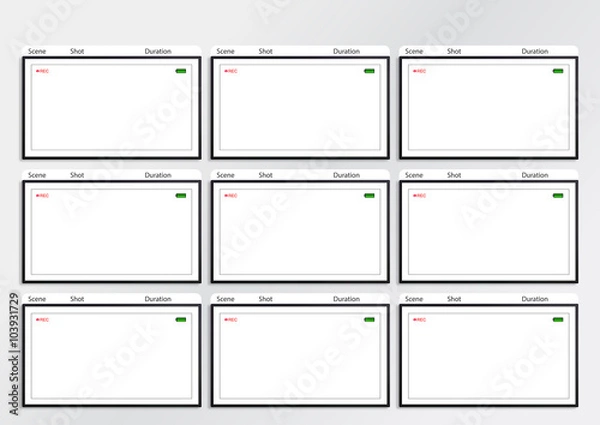 Obraz Camera viewfinder storyboard template 9 frame