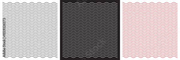 Fototapeta Wave lines pattern background seamless vector as zigzag stroke texture , undulate squiggle simple backdrop stripes element repeated image clip art. vector illustration. EPS 10