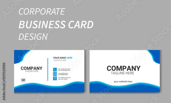 Fototapeta Business card design template with well decorative shapes and information's  for your business presentation