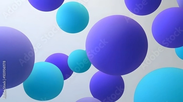 Fototapeta Abstract 3d render of colorful spheres, modern background design