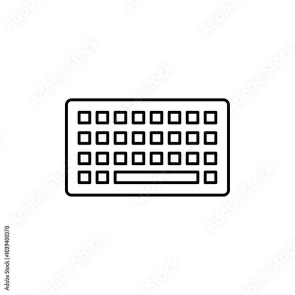 Fototapeta Keyboard icon Thin line art isolated