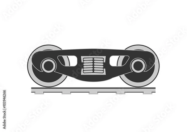 Obraz Koła i sylwetka wózka