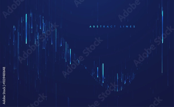 Fototapeta Abstract lines on dark background. Magic light effects. Graphic concept for your design.