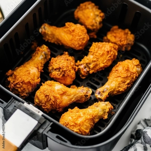 Obraz Crispy Fried Chicken in Air Fryer View