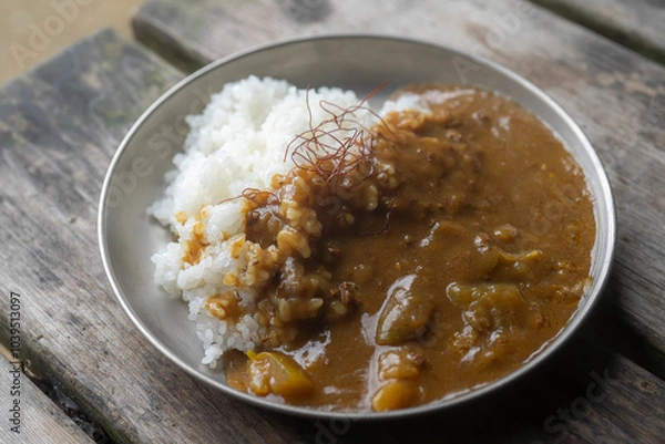 Obraz 山やキャンプで食べるアウトドアごはん・山ごはん【カレー】