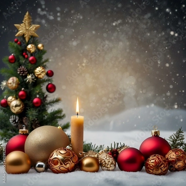 Obraz christmas tree and candle