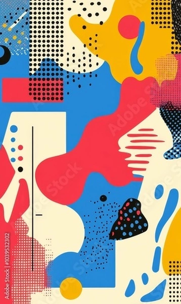 Fototapeta Abstract art with bold shapes and colors.
