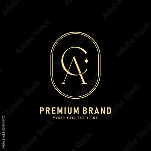 Obraz Modern Creative AC Logo Design. icon initial Based Monogram and Letters in Luxury vector