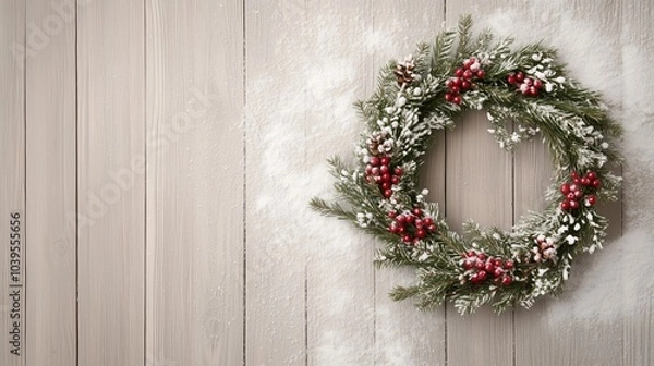 Obraz Advent wreath hanging on wooden wall