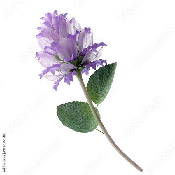 Obraz Bakuchiol flower 3D render on white background for skincare products.
