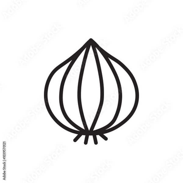 Fototapeta Onion icon Flat line illustration