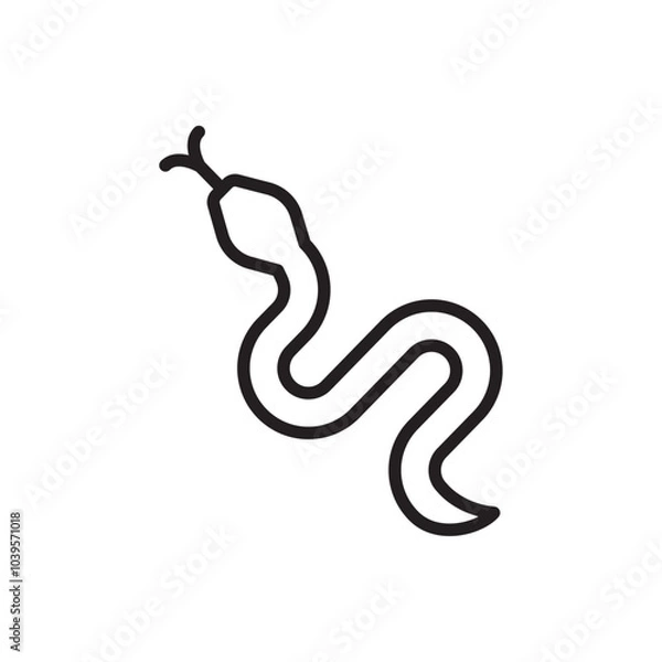 Fototapeta Snake icon Flat line illustration