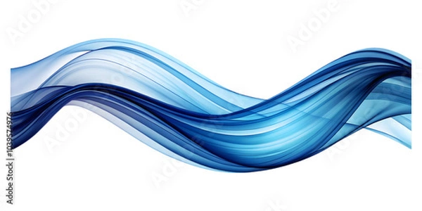 Obraz abstract blue wave curve lines designs on white background