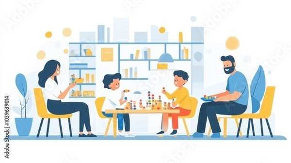 Obraz Family Playing with Toys at Home