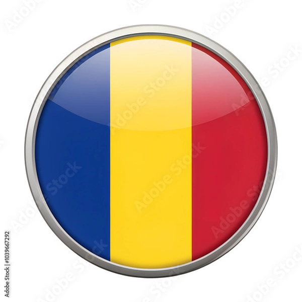 Fototapeta Romania flag in circle icon