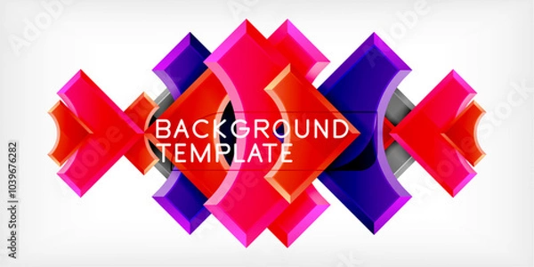 Fototapeta Geometric design abstract background - circles and triangles