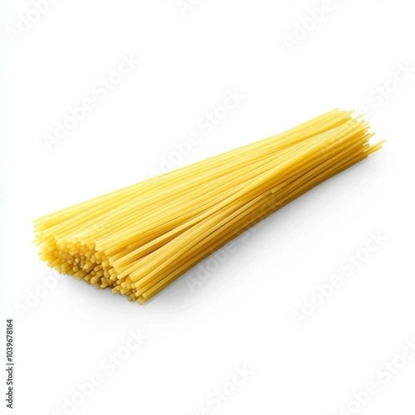 Fototapeta Raw Spaghetti on White Background