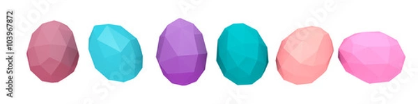 Obraz Low Poly Easter Eggs 3D
