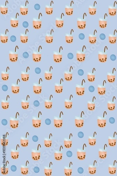 Obraz pearl milk tea pattern background