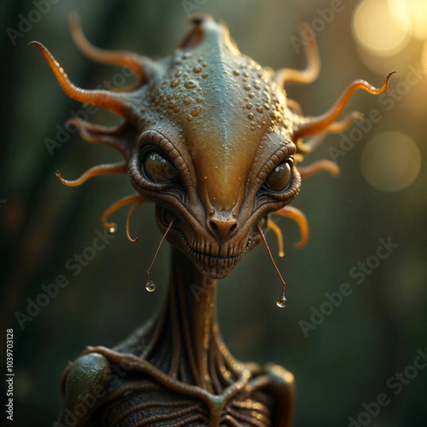 Fototapeta Cute alien creature. Generative AI