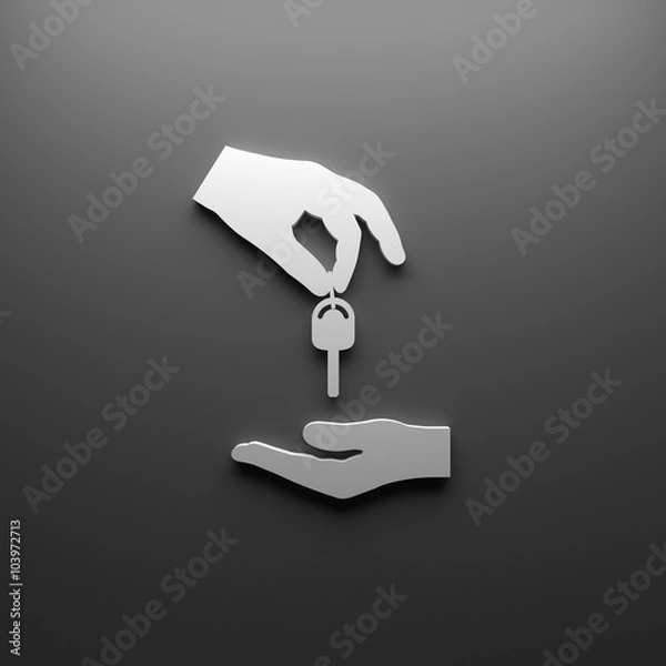 Obraz Flat car dealership icon as backdrop