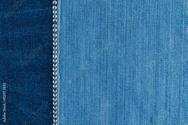 Obraz Light and dark jeans with silver rhinestones