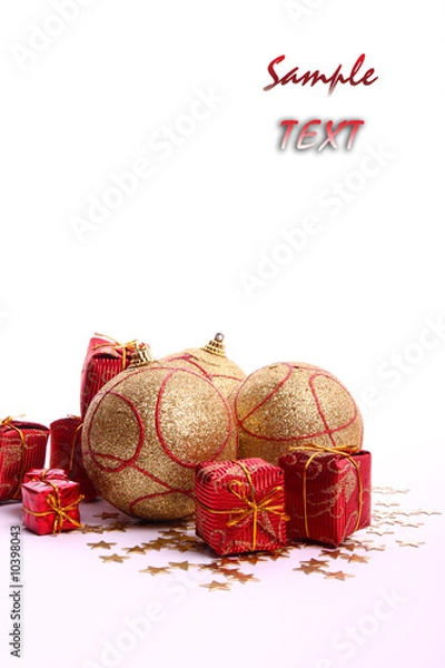 Obraz Christmas ball and place for sample text