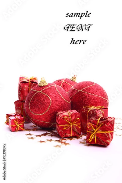 Obraz Christmas ball and place for sample text