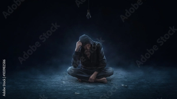 Obraz Depressive man with no idea