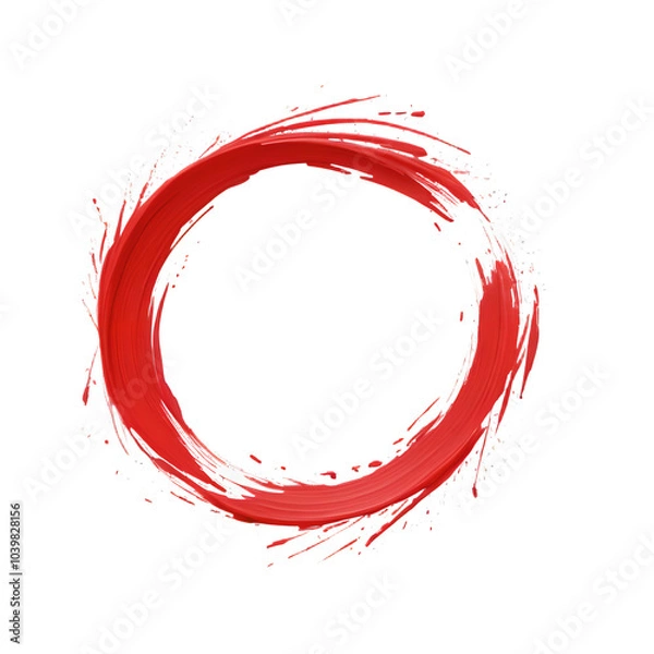 Fototapeta Red, hand drawn colored circles with place for your text isolated on white background