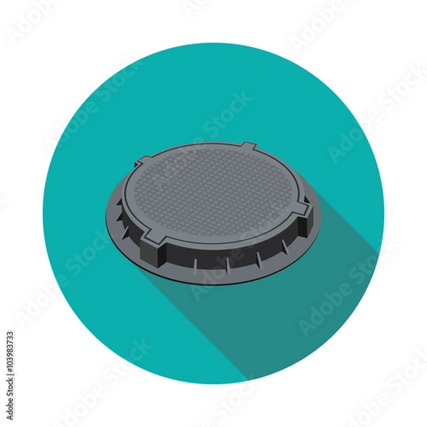 Obraz flat icon a manhole