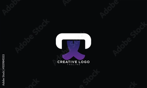 Obraz TX XT Abstract initial monogram letter alphabet logo design