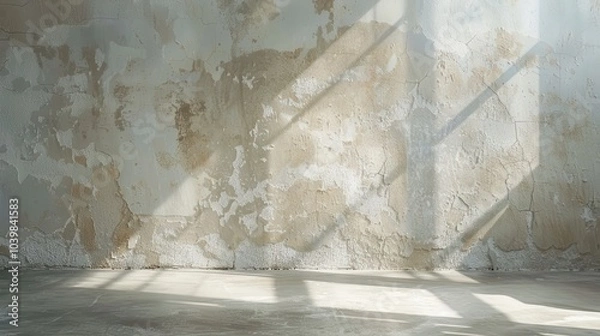 Obraz Empty Room with Concrete Wall and Natural Light