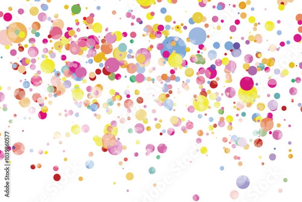 Fototapeta Light multicolor background, colorful vector texture with circles. Splash effect banner. Glitter silver dot abstract illustration with blurred drops of rain. Pattern for web page, banner,poster, card