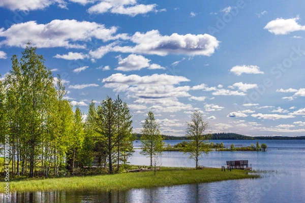 Fototapeta Bank am Rävajärvi in Finnland 