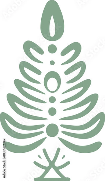 Obraz Christmas tree flat vector