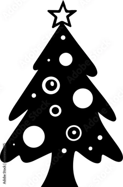 Obraz Christmas tree flat vector