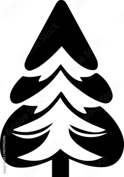 Obraz Christmas tree flat vector