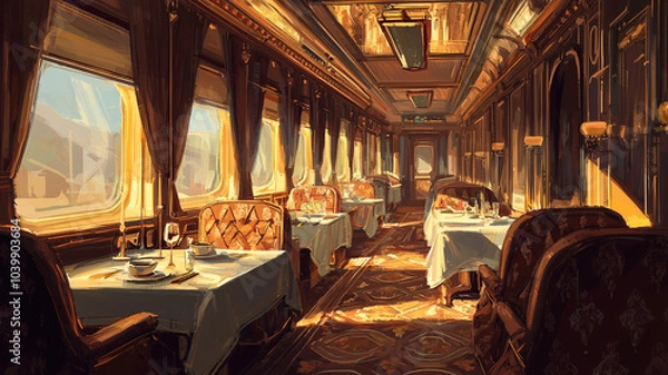 Obraz Restaurant on the train
