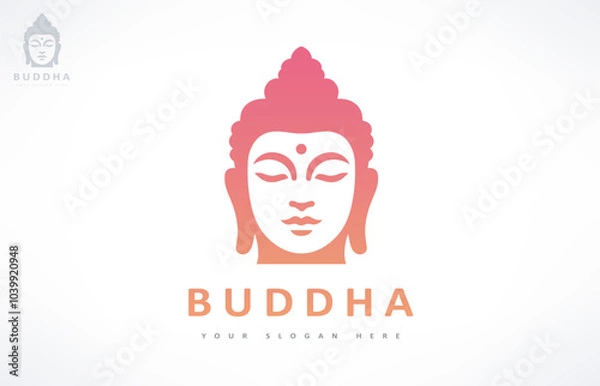 Obraz Buddha head logo vector. Yoga studio design