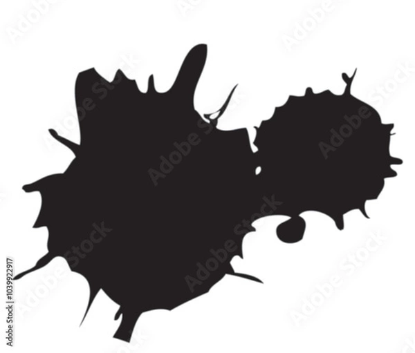 Fototapeta Ink drops and splashes. Blotter spots, liquid paint drip drop splash and ink splatter. Isolated vector illustration.