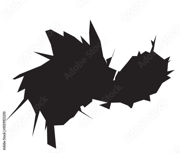 Fototapeta Ink drops and splashes. Blotter spots, liquid paint drip drop splash and ink splatter. Isolated vector illustration.