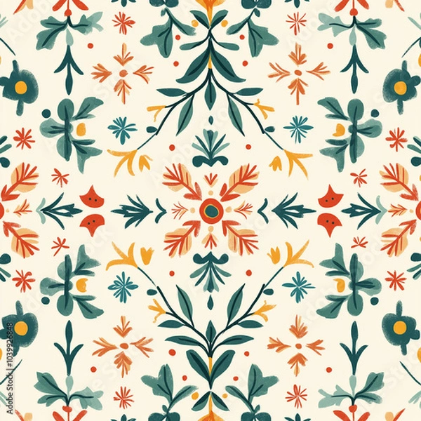 Fototapeta Vibrant Floral Pattern Design