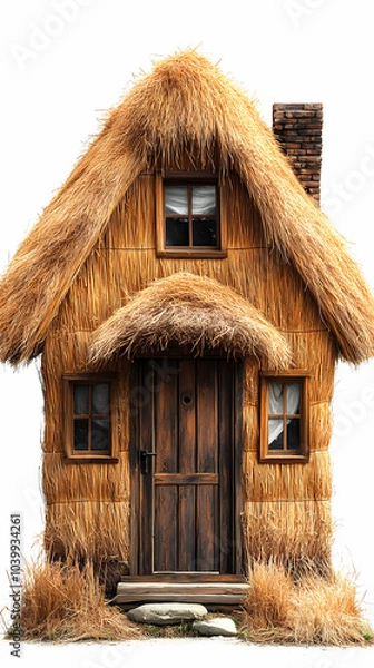 Obraz Straw house on a white background