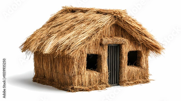 Obraz Straw house on a white background