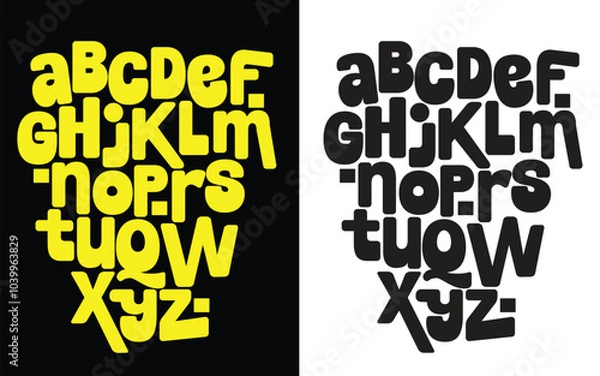 Obraz Vector hand drawn typeface in graffiti style.