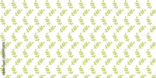 Obraz Cute green leaf pattern with white background