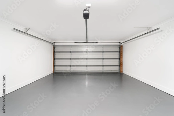 Obraz Empty Garage Interior with Gray Floor