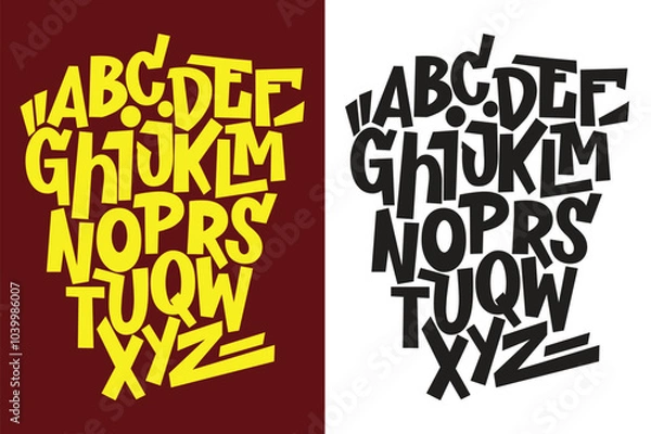 Obraz Vector hand drawn typeface in graffiti style.